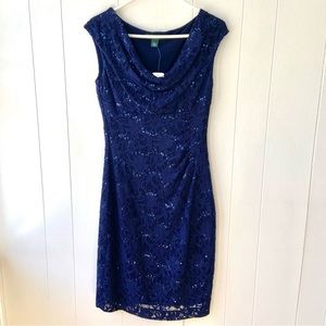 Ralph Lauren Navy Blue Dress with Sparkling Ornaments Size 6  Women with Tag